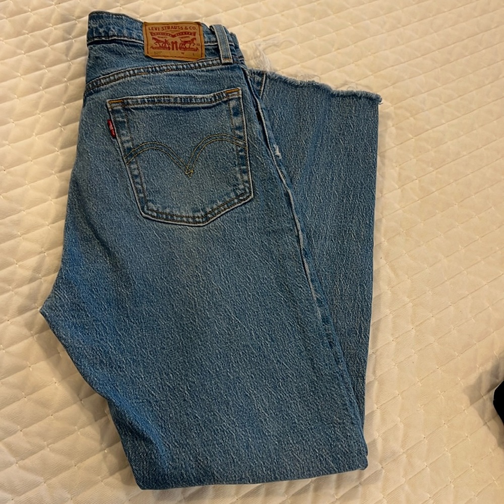 Levi’s 501 distressed denim